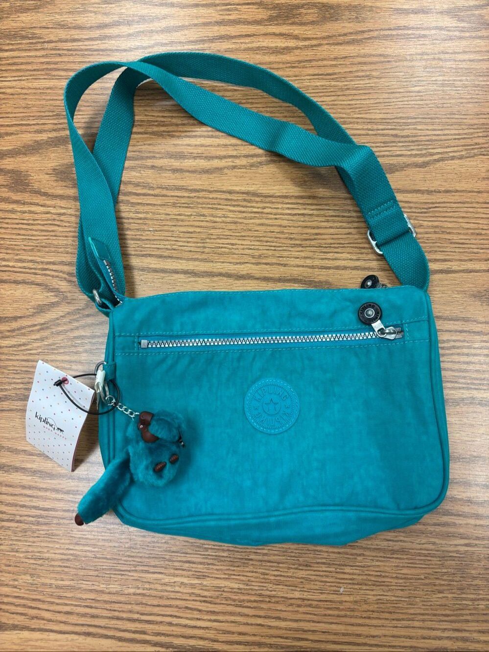 Turquoise blue Kipling purse, NWT